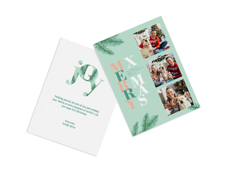 Flat Merry XMas Card - 3 Photos
