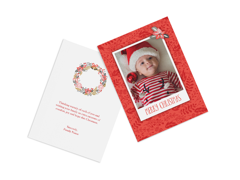 Flat Merry Christmas Card - 1 Photo