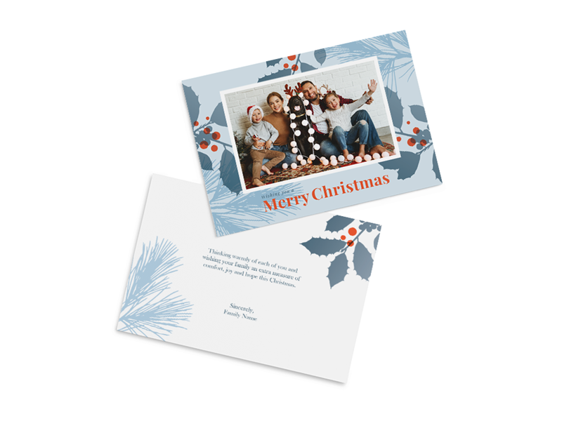 Flat Merry Christmas Wish Card - 1 Photo