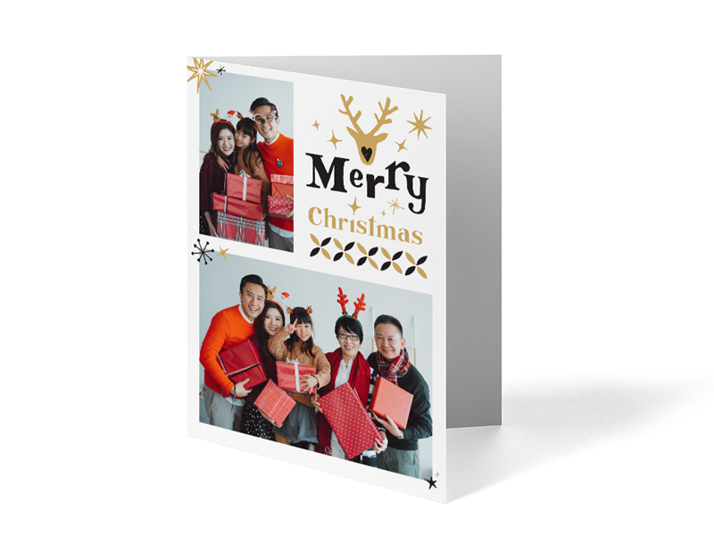 Folded Merry Christmas Card - 2 Photo