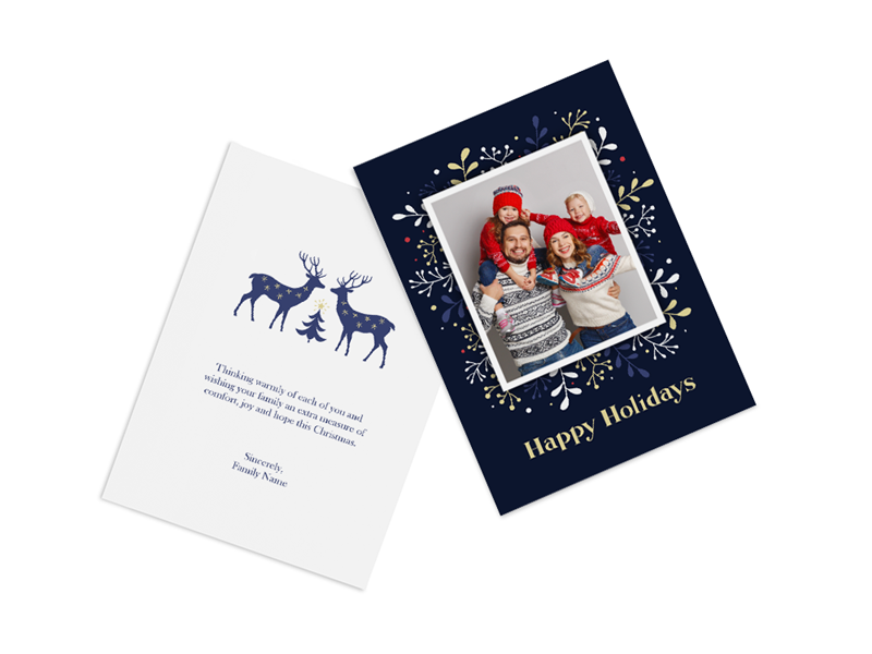 Flat Happy Holidays Card - 1 Photo