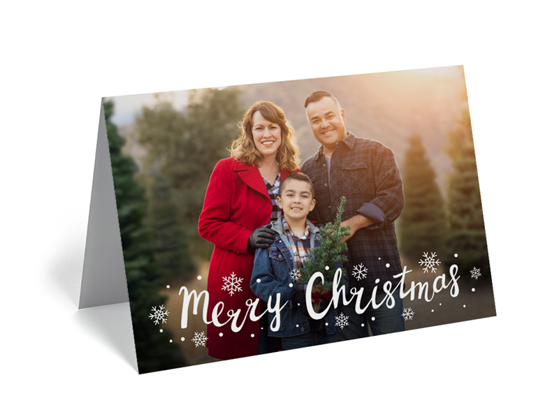 Folded Merry Christmas Card - 1 Photo