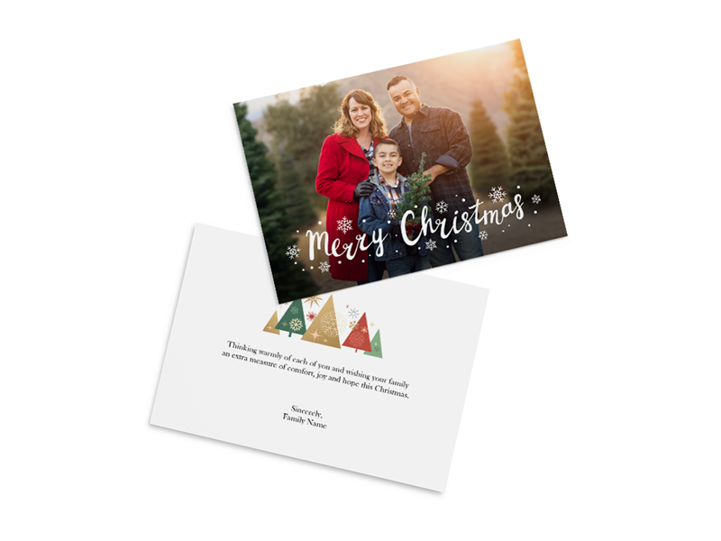 Flat Merry Christmas Card - 1 Photo